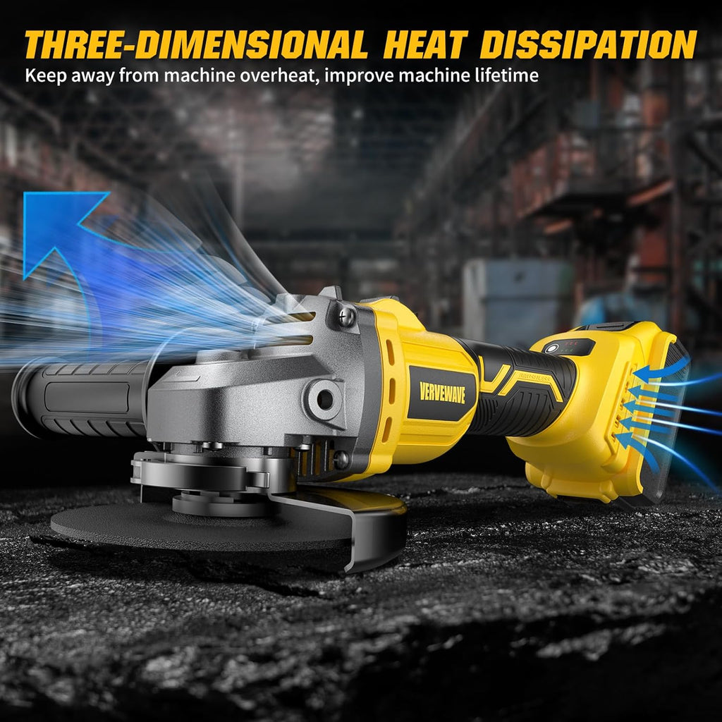 Dewalt DCG406 Angle Grinder Brushless fit DEWALT 20V Battery (No Battery), 6 Variable Speed Power Grinder 4-1/2", Cordless Angle Grinder Power Tools For Cutting Grinding Polishing (Tool Only)
