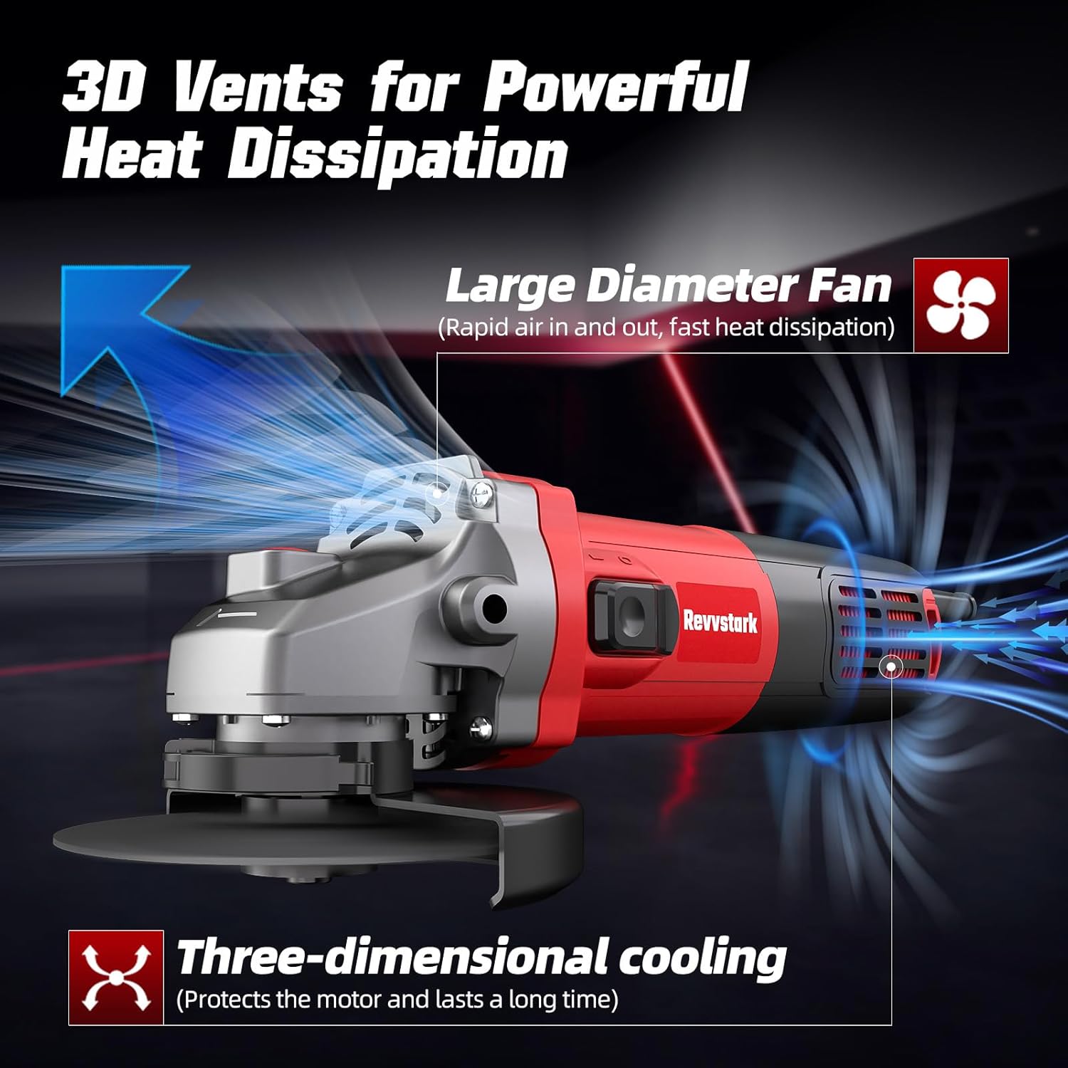 Angle Grinder, 7.5-Amp 4 1/2 inch Electric Grinder Power Tools 12000 RPM with Cutting and Grinding Wheels, Flap Disc and Auxiliary Handle for Cutting, Grinding, Polishing, M14 Thread