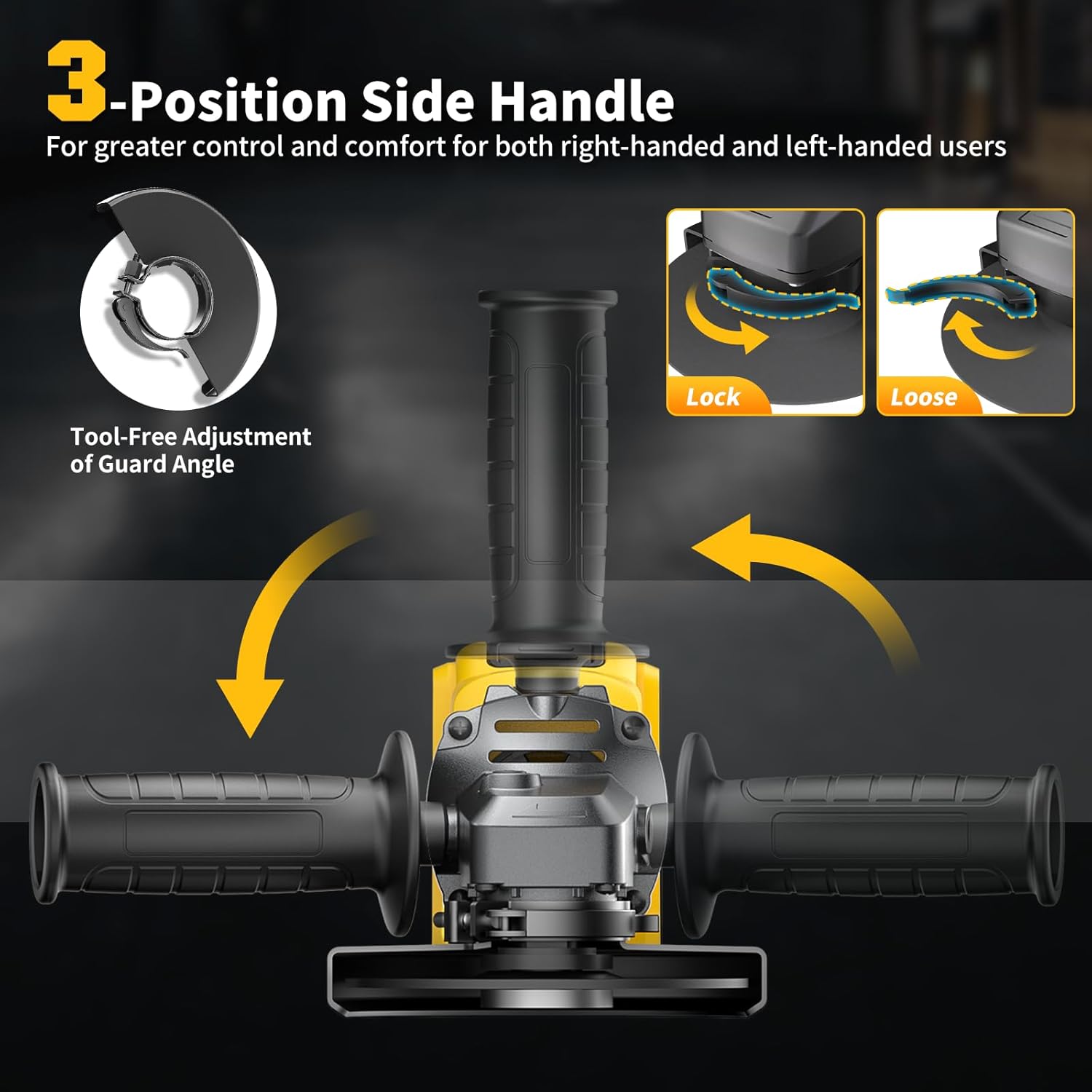 Dewalt DCG406 Angle Grinder Brushless fit DEWALT 20V Battery (No Battery), 6 Variable Speed Power Grinder 4-1/2", Cordless Angle Grinder Power Tools For Cutting Grinding Polishing (Tool Only)