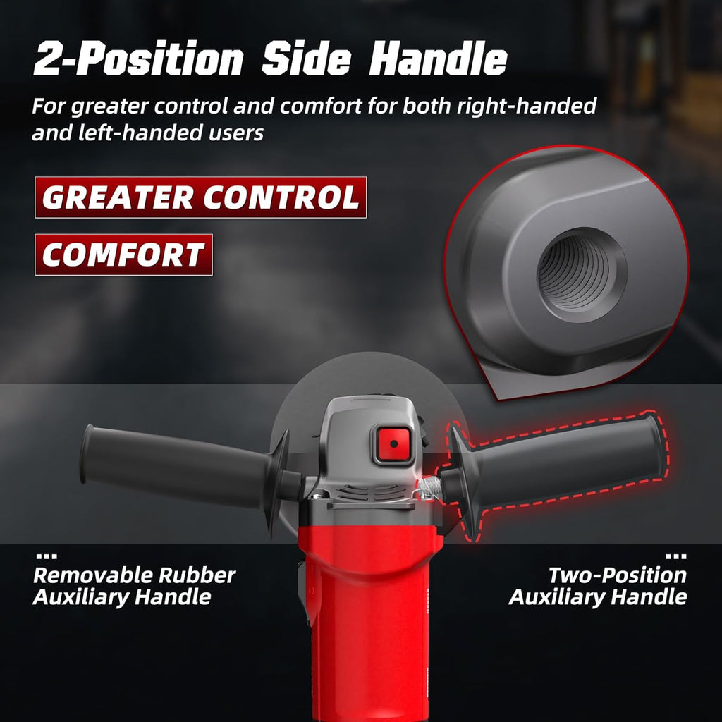 Angle Grinder, 7.5-Amp 4 1/2 inch Electric Grinder Power Tools 12000 RPM with Cutting and Grinding Wheels, Flap Disc and Auxiliary Handle for Cutting, Grinding, Polishing, M14 Thread