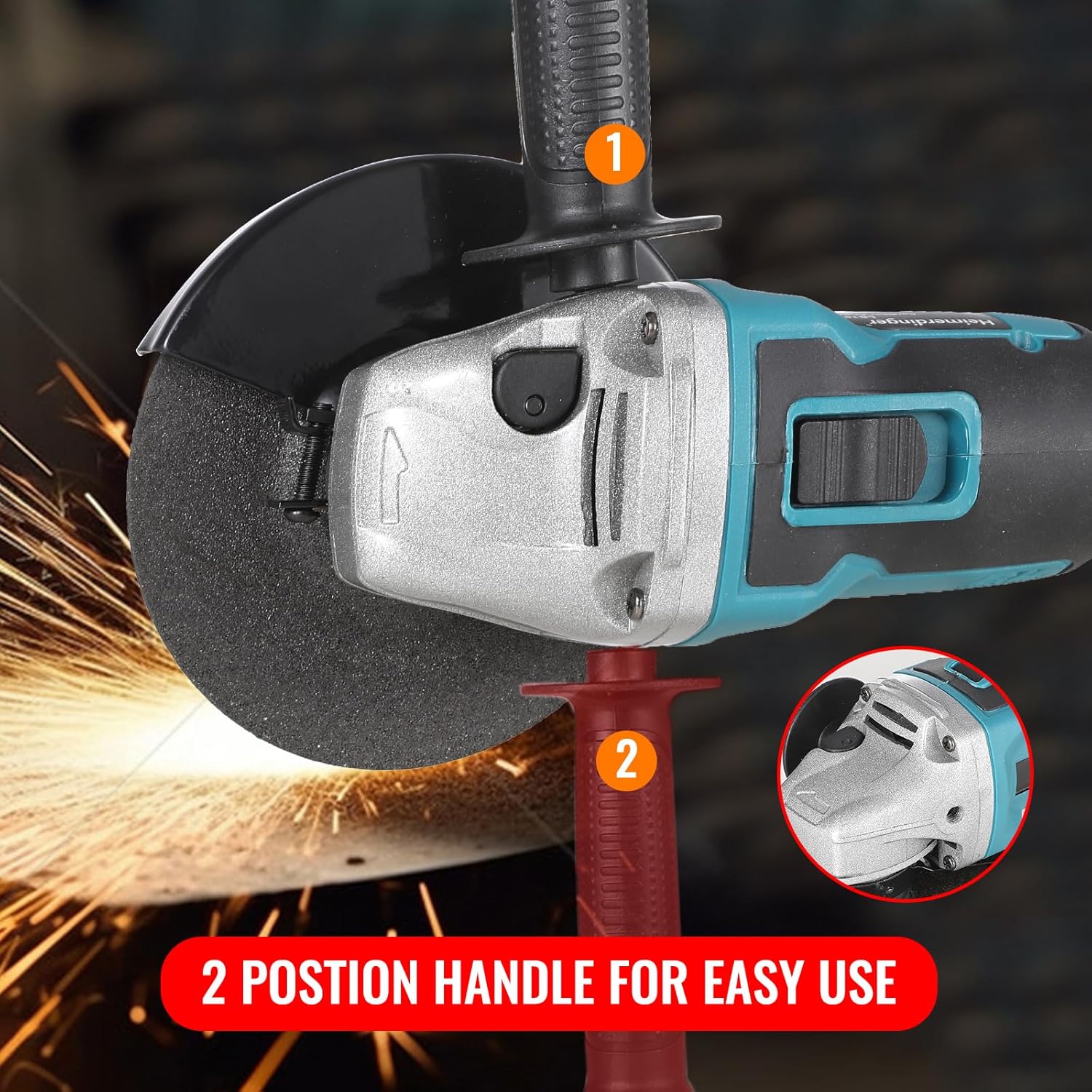 Makita DGA404 Brushless Angle Grinder Compatible with Makita 18V Battery,4-1/2-Inch High-Power Angle Grinder for Metal,Tile Cutting and Grinding-Tool Only