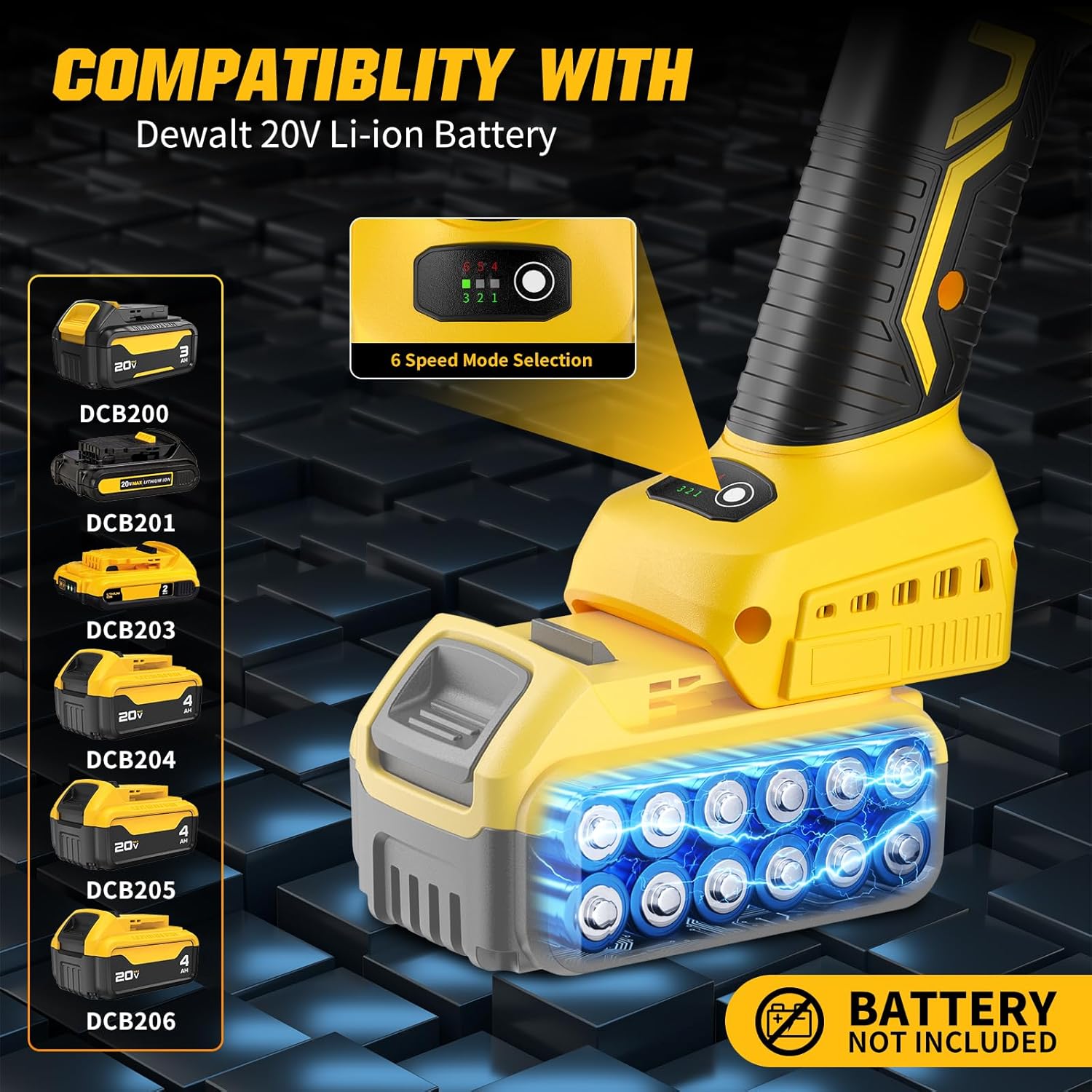 Dewalt DCG406 Angle Grinder Brushless fit DEWALT 20V Battery (No Battery), 6 Variable Speed Power Grinder 4-1/2", Cordless Angle Grinder Power Tools For Cutting Grinding Polishing (Tool Only)
